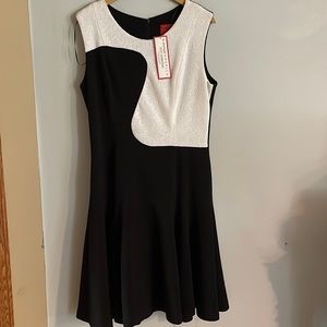B Michael America Sheath Dress Black White New 14 $245 Red Collection